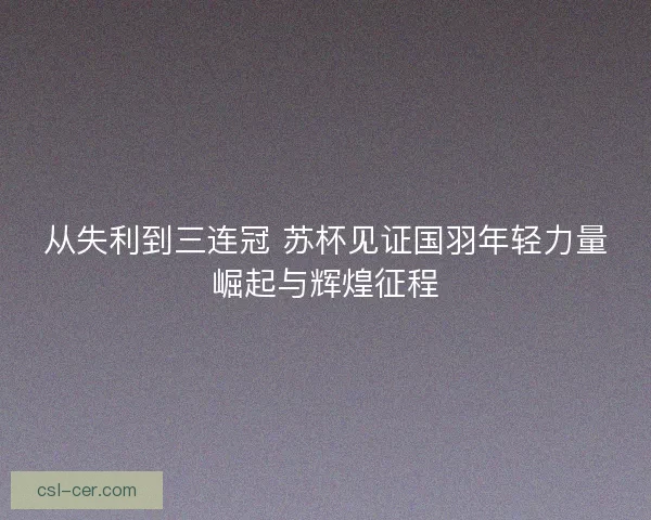 从失利到三连冠 苏杯见证国羽年轻力量崛起与辉煌征程